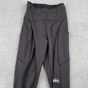 REI Leggings Womens XS Black Performance High Rise Ankle Running Hiking Pockets